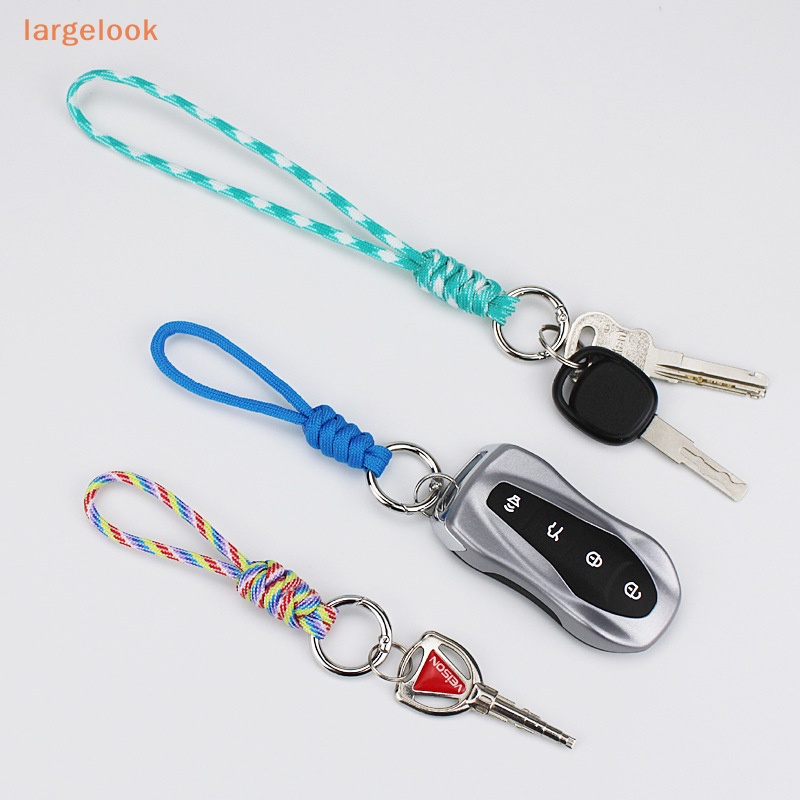 [Biglook] Móc Khóa Dây Thừng Bện Ngắn Màu Sắc Chất Lượng Cao Chống Mất Có Vòng Móc Khóa Xe Hơi