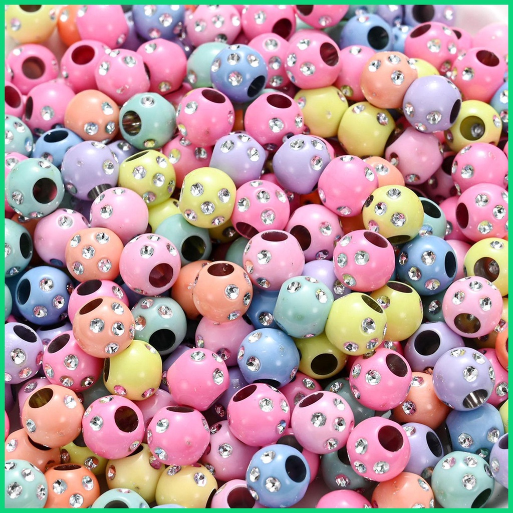 Bộ 50 Hạt Tròn Bằng Acrylic Chống Thấm Nước Trang Trí Vòng Đeo Tay DIY