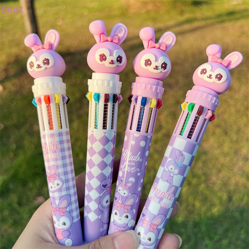 Bút Bi Ngòi 0.7mm 10 Màu Họa Tiết Hoạt Hình Xinh Xắn