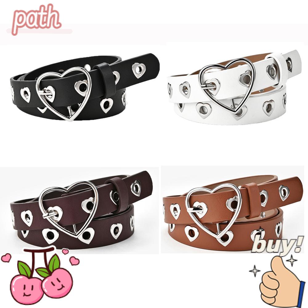 PATH Thắt Lưng Da PU Khóa Hình Trái Tim Thời Trang Cho Nữ