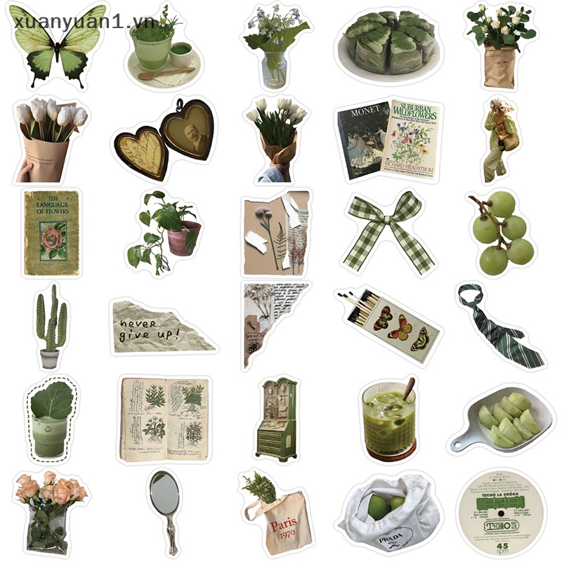 Set 62 Đề Can Dán Trang Trí Sổ Tay / Nhật Ký / Xe Đạp / Xe Hơi