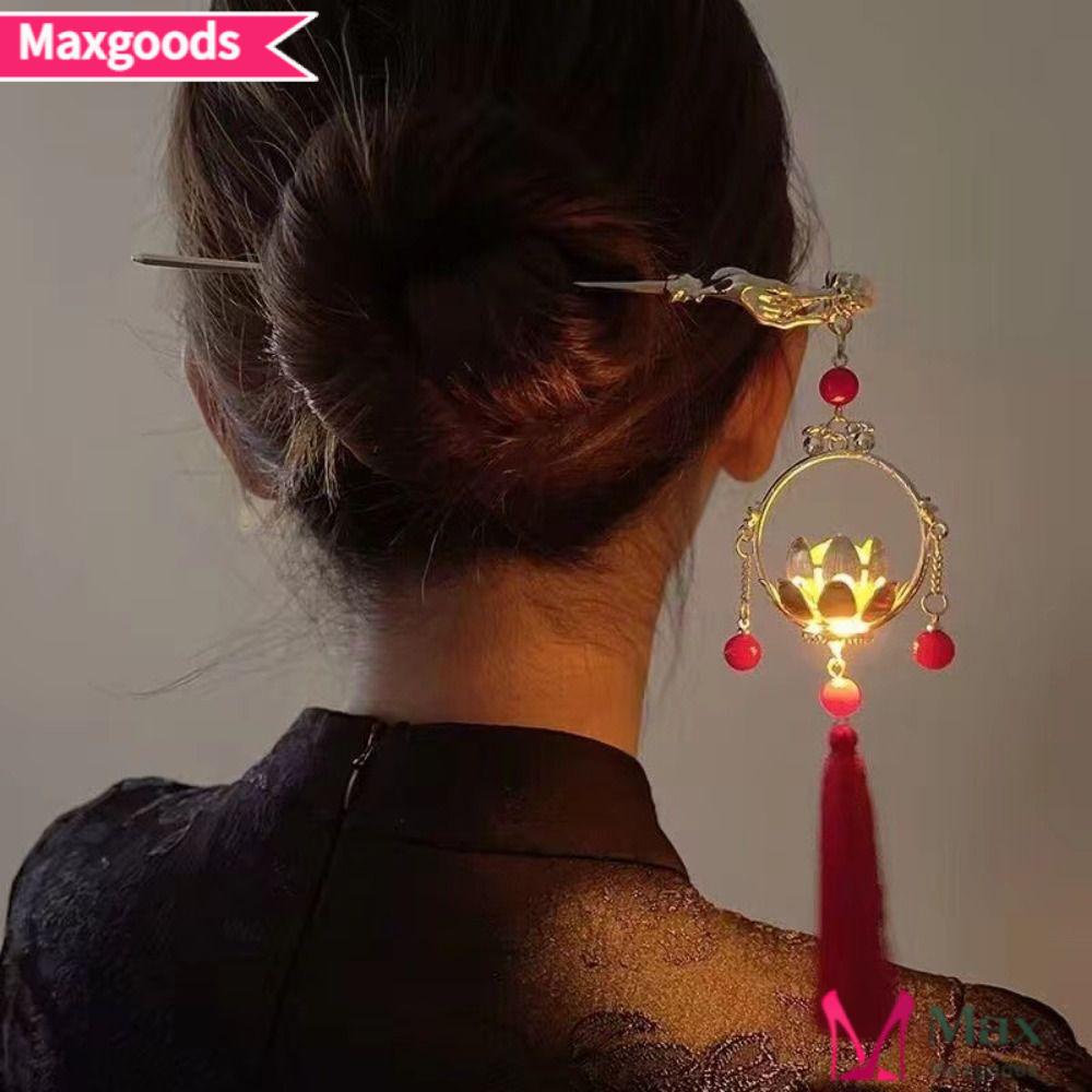 MAXG Kẹp Tóc Kim Loại Có Đèn LED Phát Sáng