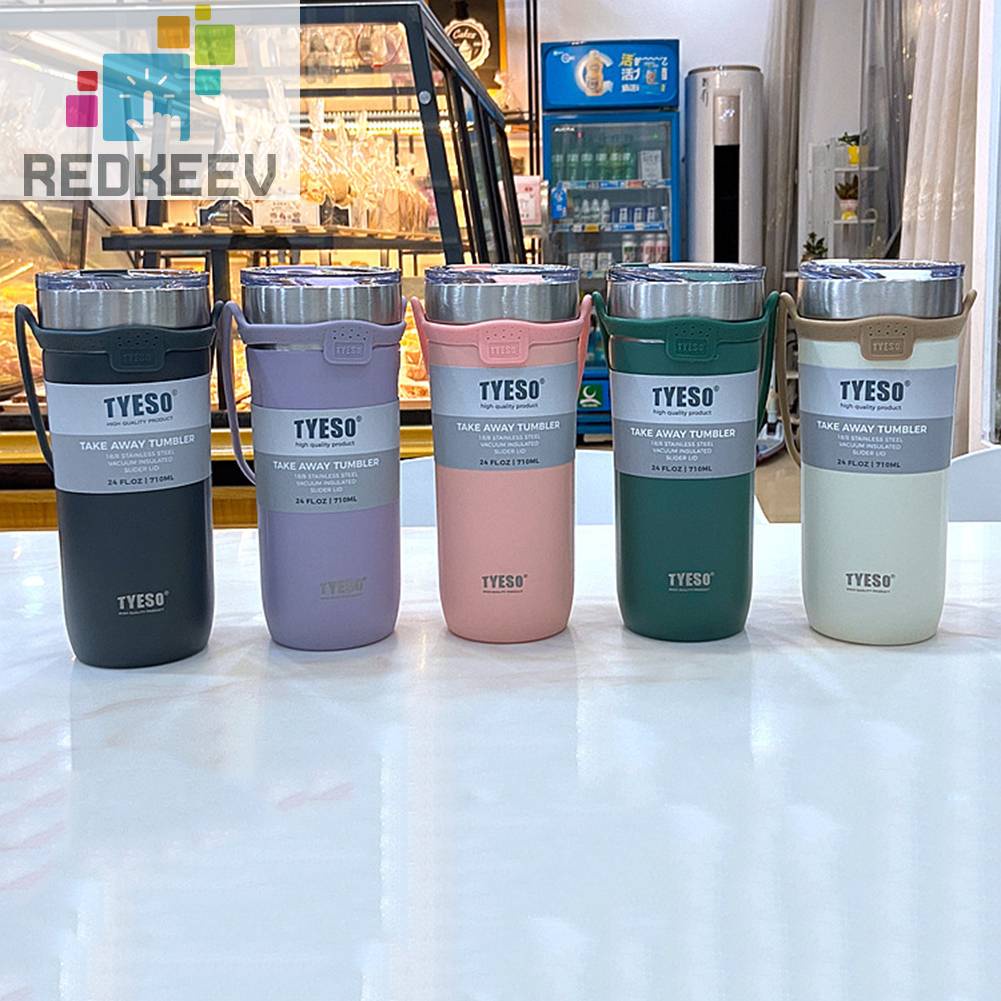 Bình Đựng Nước Cách Nhiệt 550ml / 710ml Có Quai Cầm Và Ống Hút