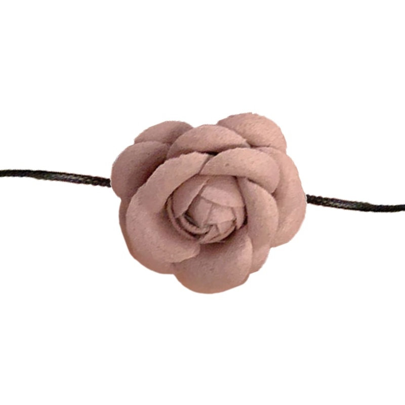 Vòng Cổ Choker Mặt Nơ Thắt Nút Có Thể Điều Chỉnh Kích Thước Họa Tiết Hoa Hồng Phong Cách Goth Y2K Dành Cho Nữ