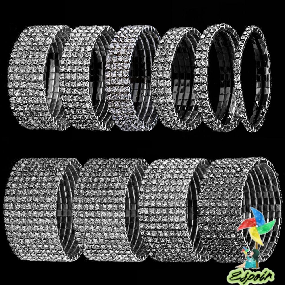 ESPO Vòng Tay Cô Dâu Co Giãn Đính Đá Pha Lê Lấp Lánh 1-10 Hàng