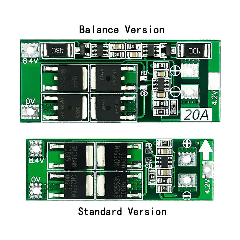 Bảng Mạch Bảo Vệ Pin Lithium 2S 20A 7.4V 8.4V 18650