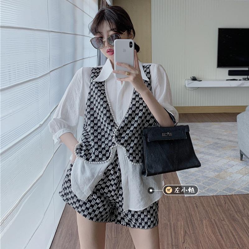 Bộ Đồ Thời Trang Xuân Thu 2022 Gồm Áo Sơ Mi Và Quần Ngắn Phong Cách Phương Tây Cho Nữ