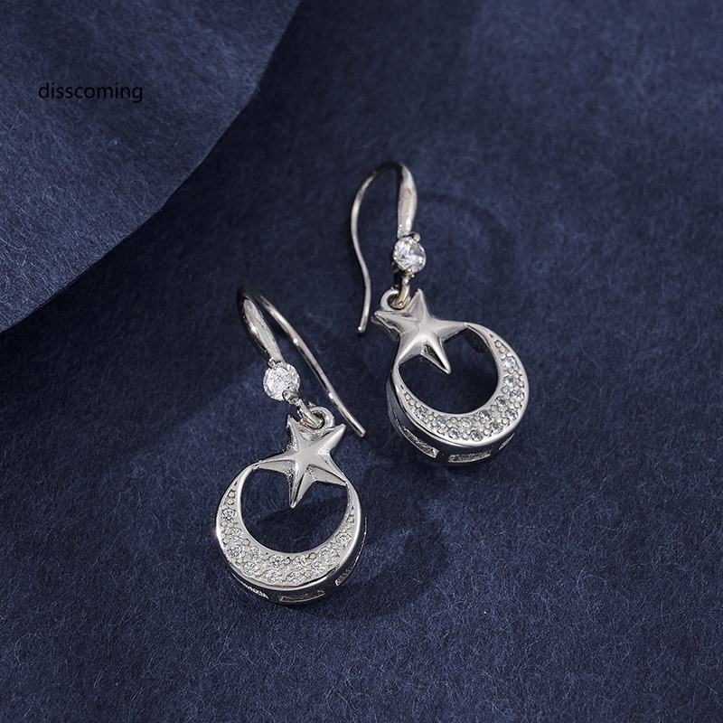 Áo Thun Tay Ngắn In Chữ SL| Khuyên Tai Móc Bằng Bạc Sterling Đơn Giản Thời Trang Mùa Hè Hàn Quốc