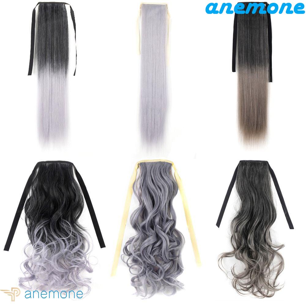 ANEMONE Tóc Giả Đuôi Ngựa Dài Xoăn Tự Nhiên Bằng Sợi Tổng Hợp Chất Lượng Cao
