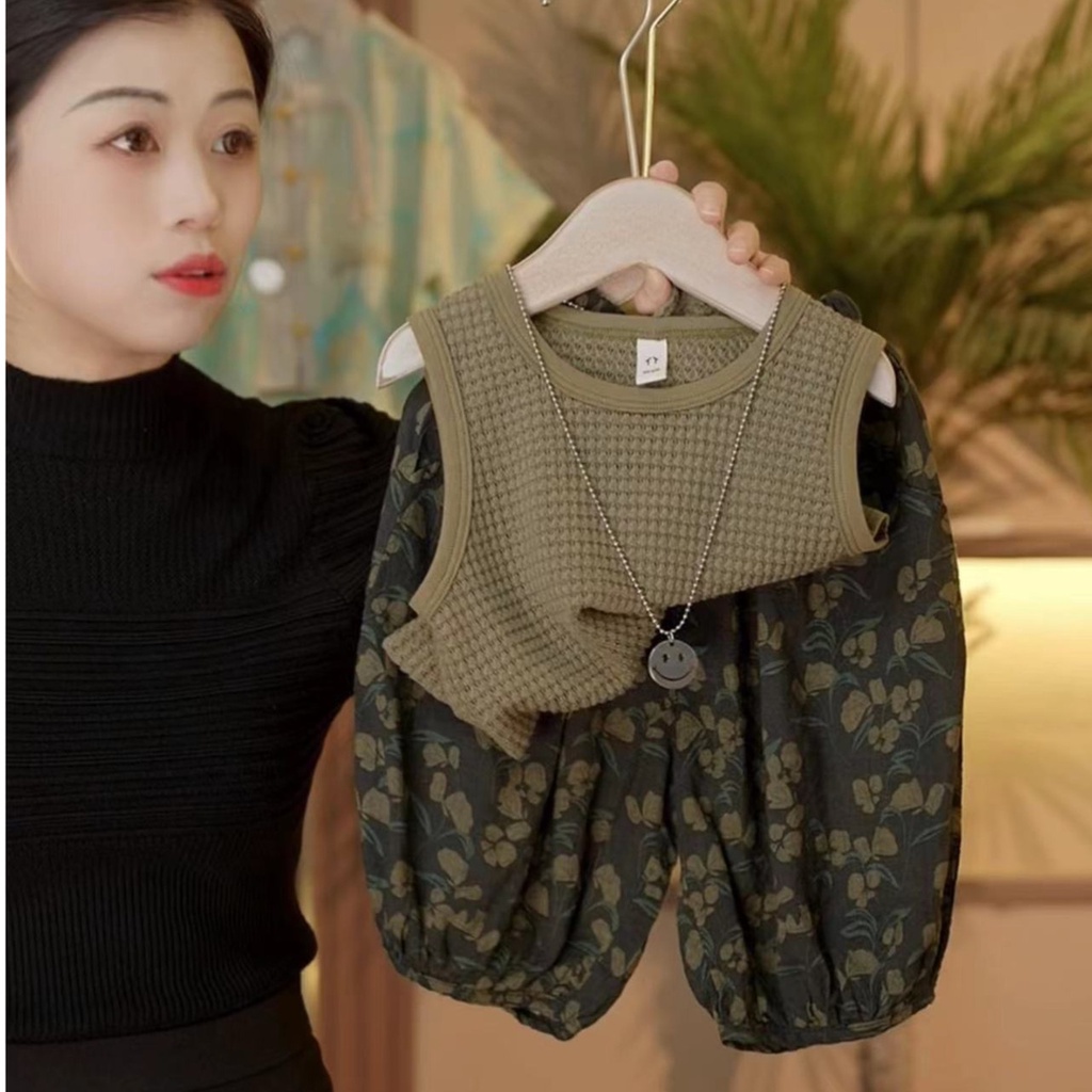 Bộ Đồ Ngủ Cotton Tay Ngắn Phong Cách Hàn Quốc Thời Trang Mùa Hè Dành Cho Bé
