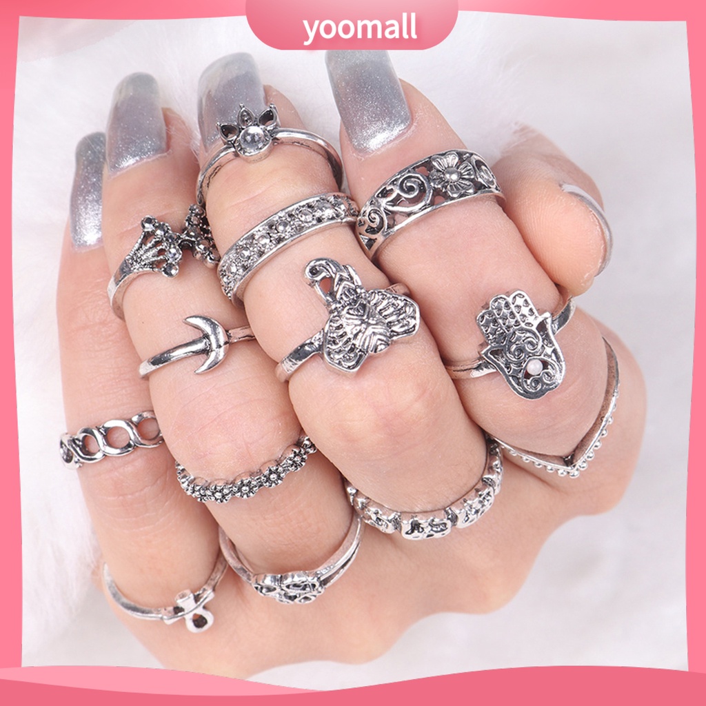 Nhẫn Hợp Kim Rỗng Phong Cách Vintage Tinh Tế Cho Nữ