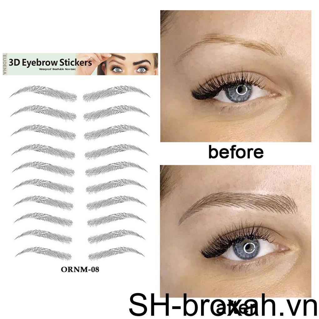 Miếng Dán Lông Mày 6D Giả Chống Nước Lâu Trôi