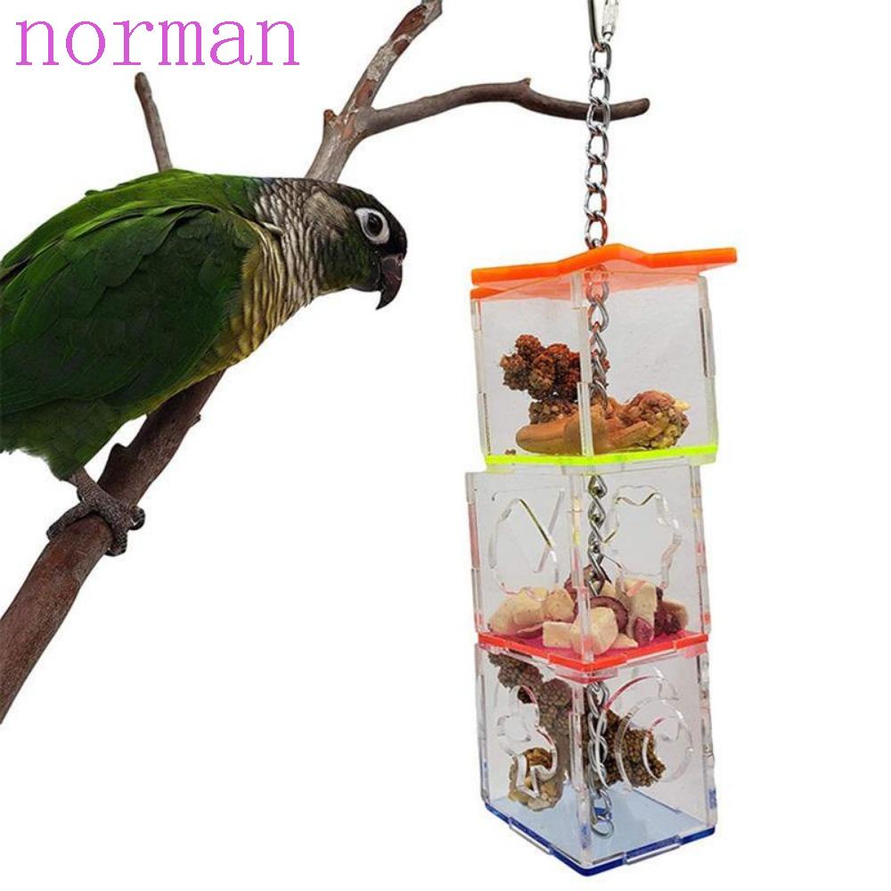 NORMAN Khay Đựng Thức Ăn Bằng Acrylic Trong Suốt Thiết Kế Độc Đáo Tiện Dụng Cho Chim / Vẹt