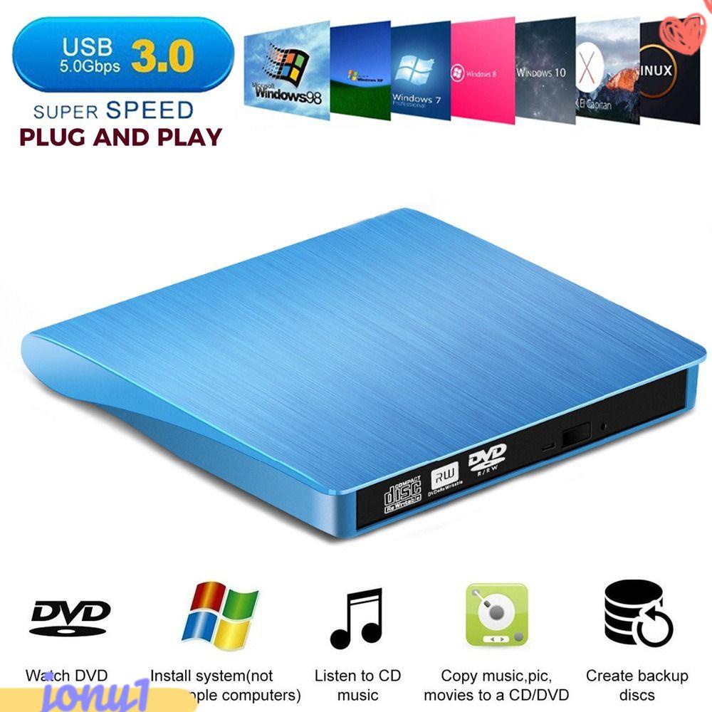 JONYE Ổ Đĩa Quang Ngoài Màu Trắng Đen Cho Máy Tính