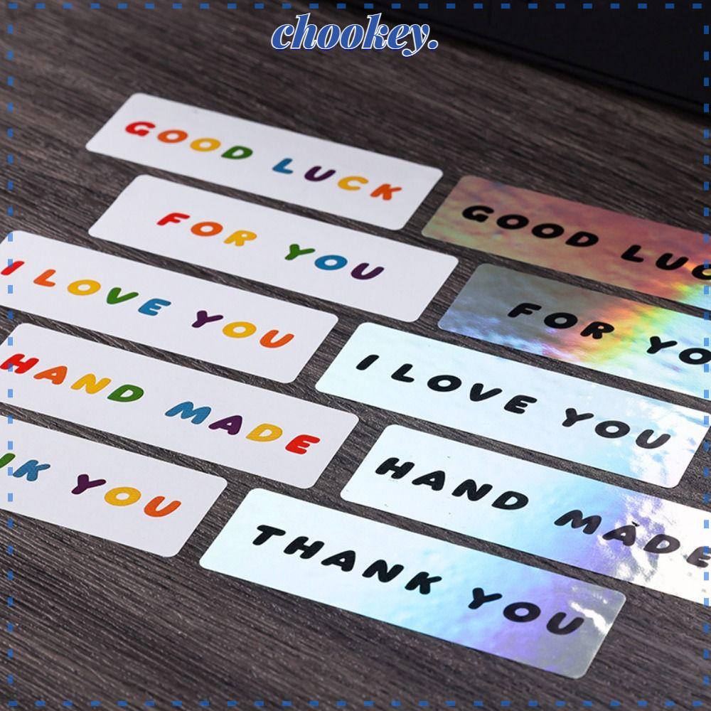 CHOOKEY 240 Miếng Dán Chữ Thank You Tự Dính Trang Trí Gói Hàng Làm Thủ Công