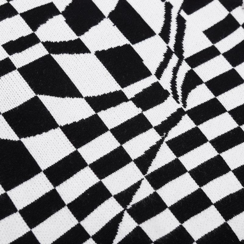 Áo Sweater Dệt Kim Họa Tiết Kẻ Sọc Trắng Đen Thời Trang Thu Đông L111V-111V-5Yrt