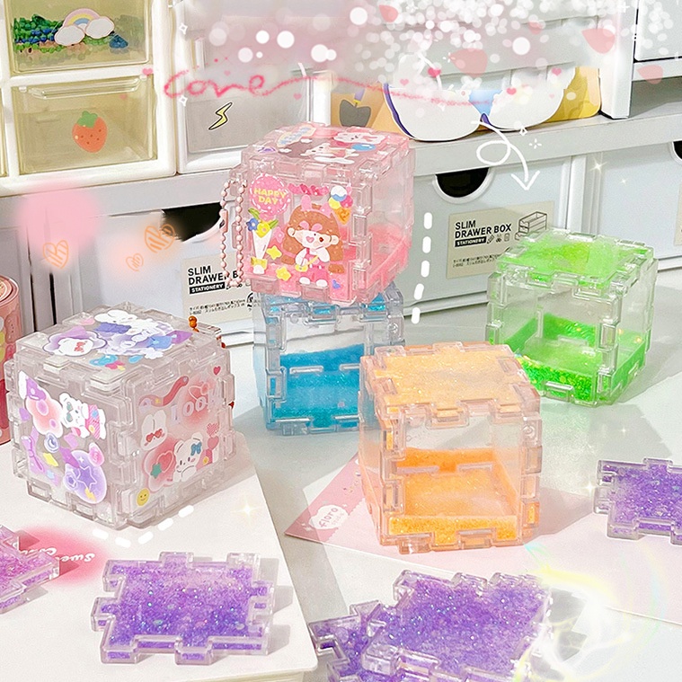 Set 6 Thẻ Đồ Chơi Xếp Hình Goo Pan Goo Dạng Móc Khóa DIY Dành Cho Trẻ Em