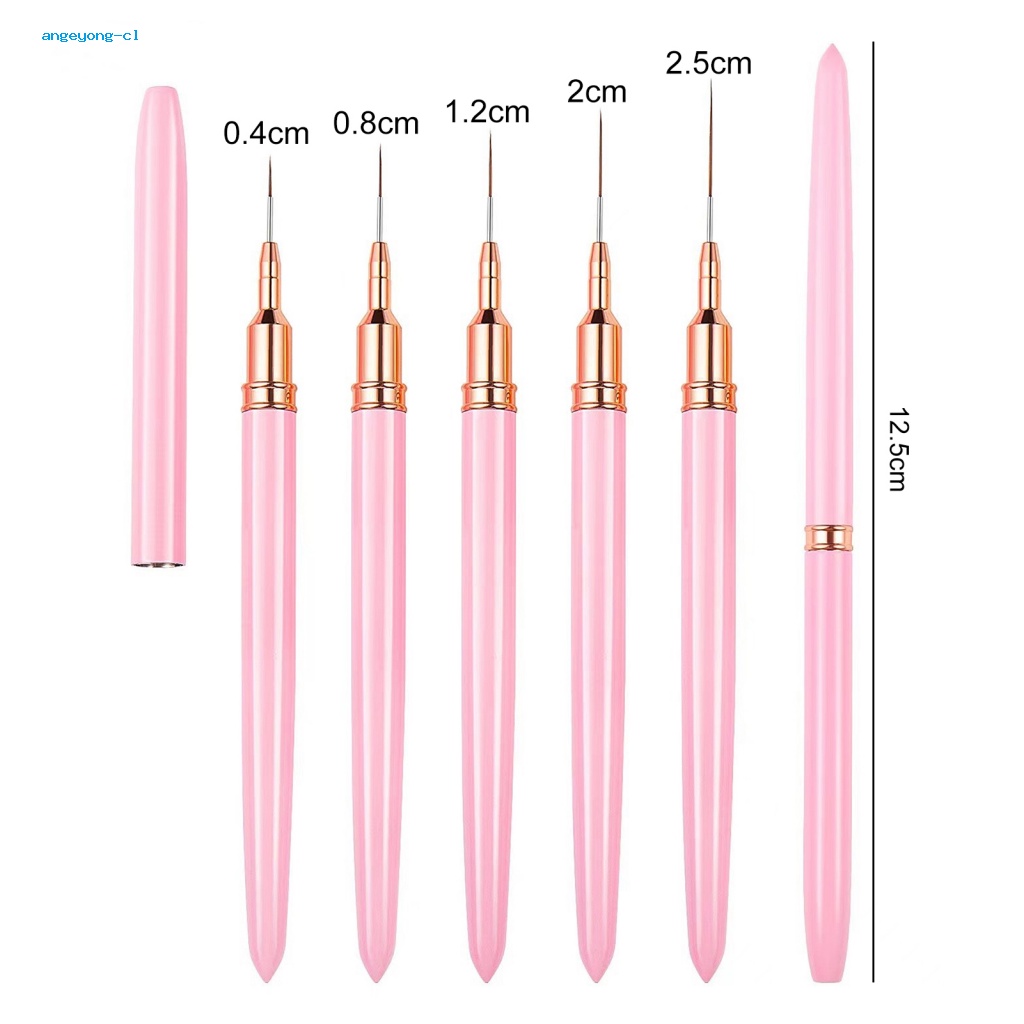 Set 5 Cọ Vẽ Móng Tay Siêu Mịn Lâu Trôi Trọng Lượng Nhẹ Chuyên Nghiệp