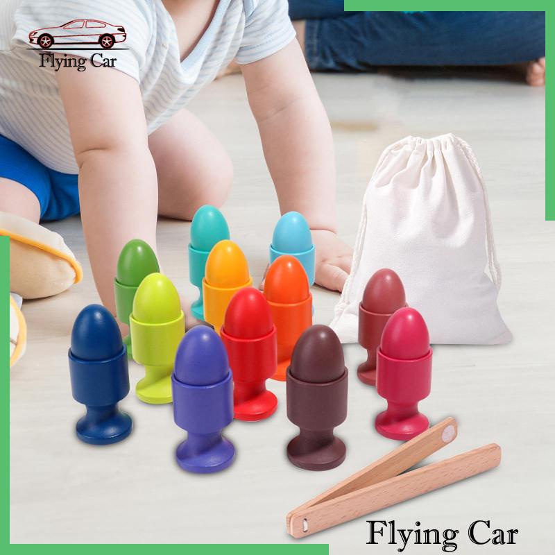 Bộ Đồ Chơi Đếm Trứng Và Cốc Hình Động Cơ Bằng Gỗ Nhiều Màu Sắc Phù Hợp Làm Quà Sinh Nhật Cho Bé Trai