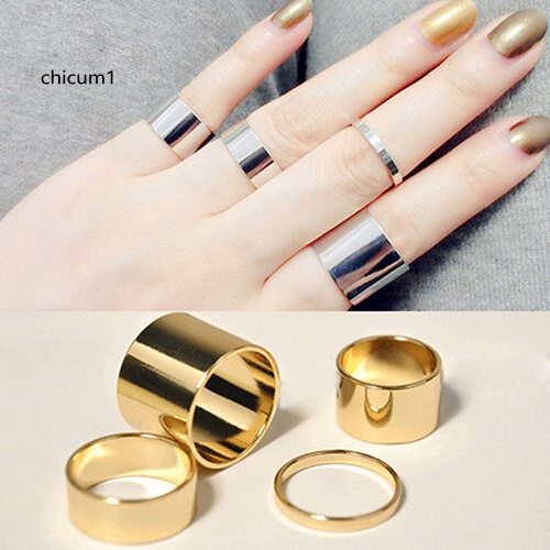 Set 4 Nhẫn Đeo Khớp Ngón Tay Kim Loại Thời Trang Nữ