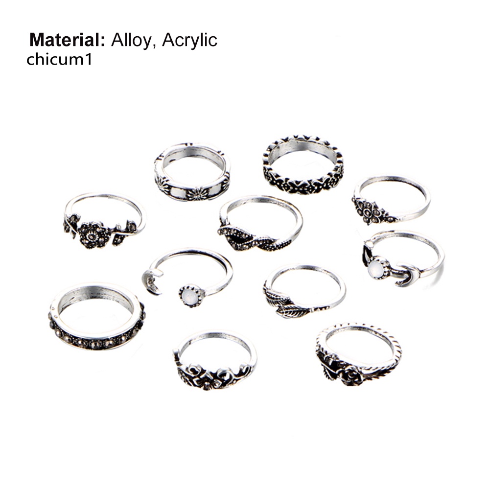 Set 11 Nhẫn Đeo Khớp Ngón Tay Phong Cách Retro