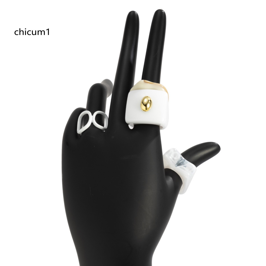 Set 4 Nhẫn Acrylic Phong Cách Vintage Dành Cho Nữ