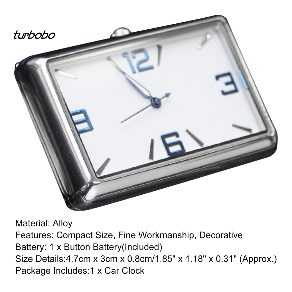 Turbobo Đồng Hồ Kỹ Thuật Số Mini Dạ Quang Hình Chữ Nhật / Nhiệt Độ Cao / Thấp Dùng Trang Trí Bảng Điều Khiển Xe Hơi Automo