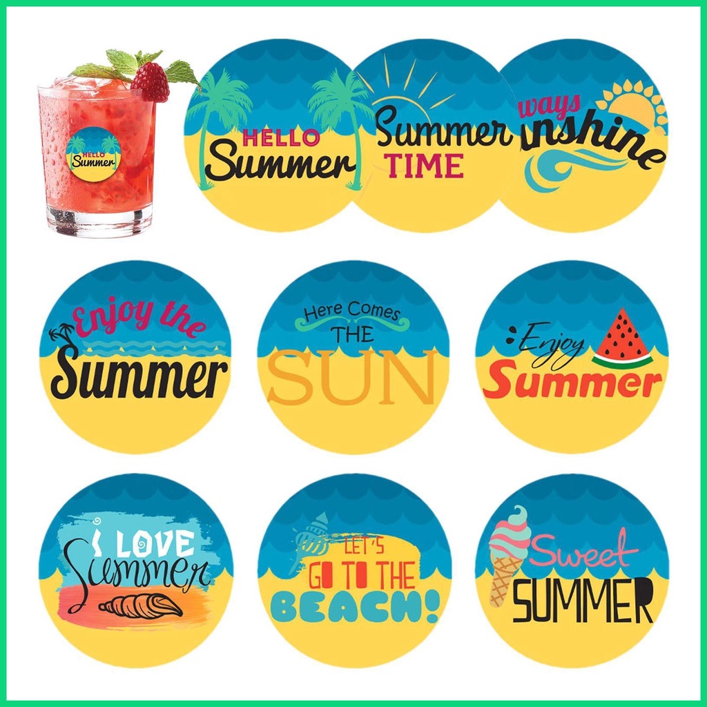 Set 90 Miếng Dán Chủ Đề Mùa Hè Cho Laptop / Vali / Ván Trượt / Máy Tính