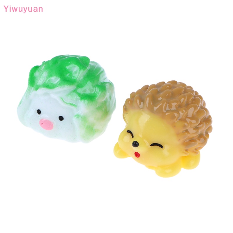 Bộ 2 Phụ Kiện Trang Trí Bằng Nhựa Hình Động Vật Rau Củ Quả Dễ Thương diy Mới