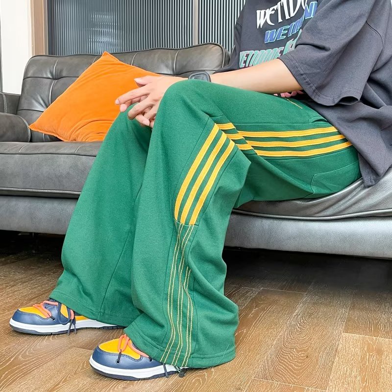 Quần Thể Thao Kẻ Sọc Dáng Rộng Phong Cách Hip Hop Thời Trang Xuân Thu Dành Cho Nữ