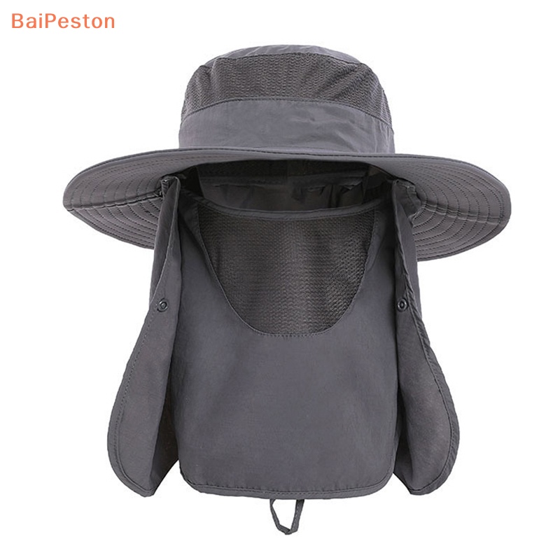Mũ Rộng Vành Kèm Khẩu Trang Chống Nắng Chất Liệu Nhanh Khô Tiện Dụng Cho Nam Và Nữ