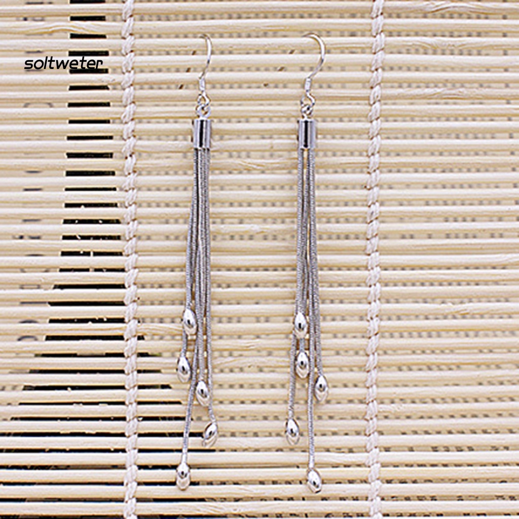 Khuyên Tai Móc Câu Dáng Dài Tua Rua Dài Bắt Mắt Sành Điệu Thích Hợp Cho Tiệc Cưới