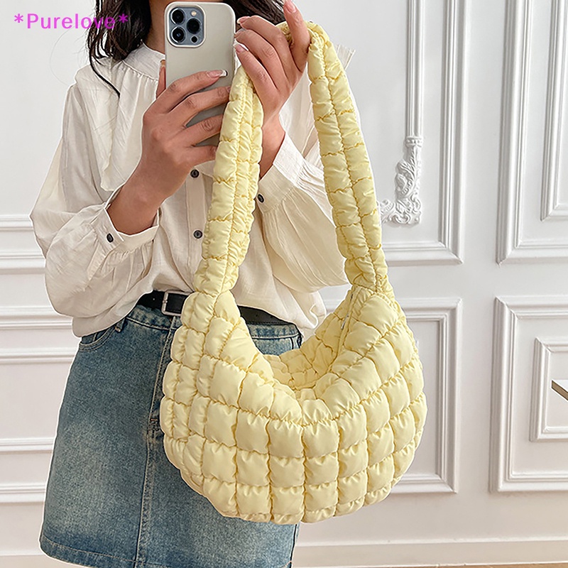 1 Túi Bong Bóng Xếp Ly Đeo Vai Sức Chứa Lớn Dành Cho Nữ Mới