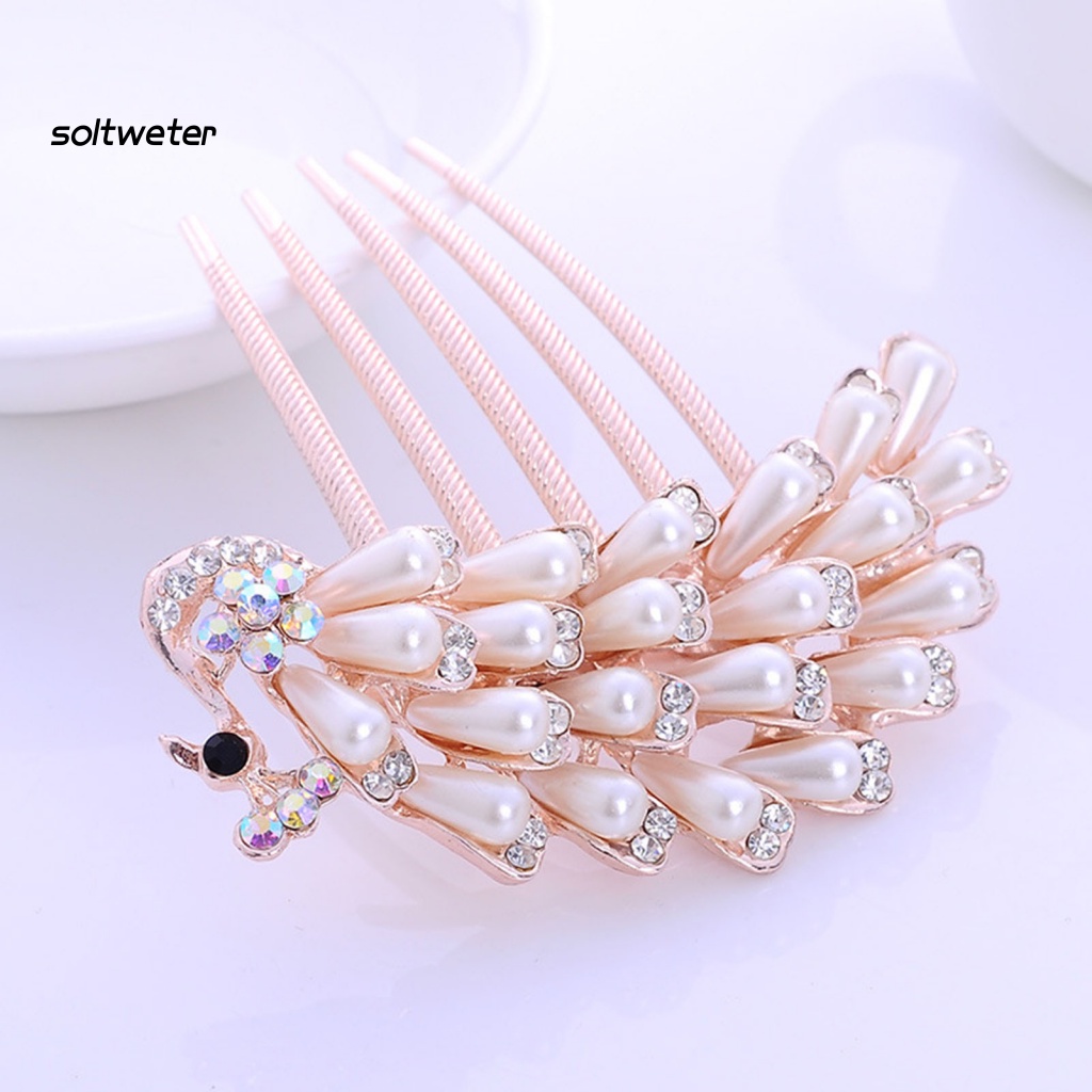 Lược Cài Tóc Năm Răng Đính Đá Lấp Lánh Dễ Sử Dụng