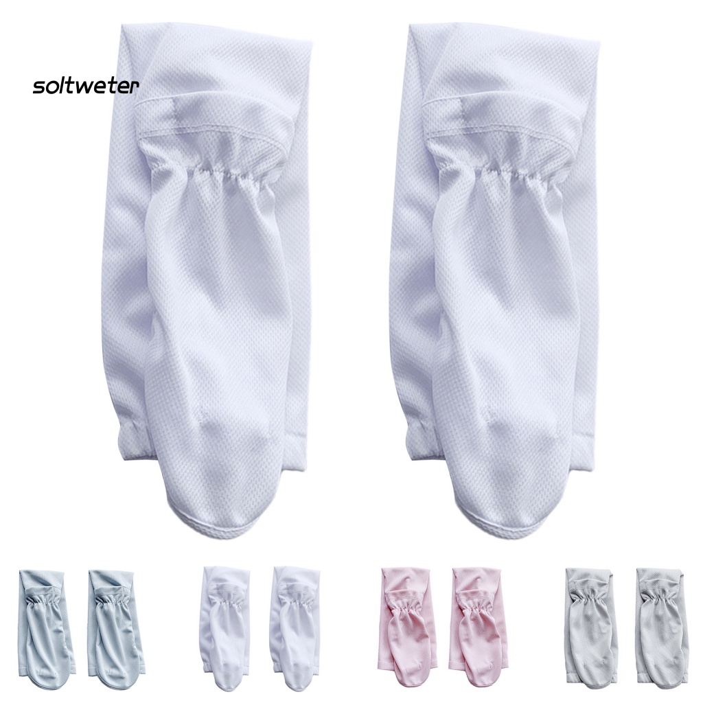 1 Cặp Găng Tay Chống Nắng / Tia UV Vải Mềm Thấm Hút Mồ Hôi Màu Trơn Thích Hợp Cho Nữ Hoạt