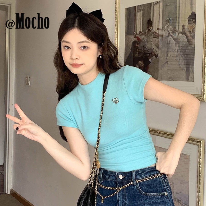 Mocho áo phông áo thun nữ croptop baby tee Thời trang hàn quốc A29J0ZR