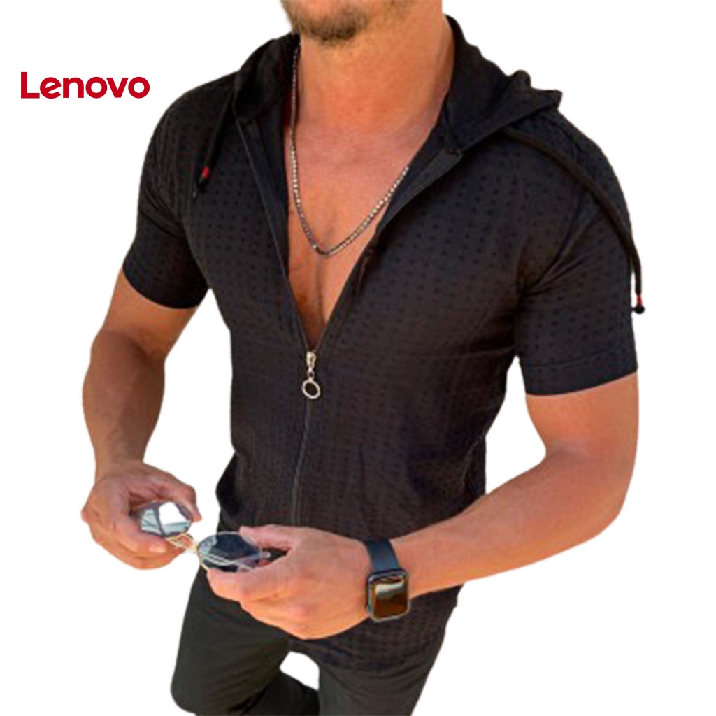 Áo Thun Tay Ngắn Có Nón In Hình Hoa Hướng Dương Phối Khóa Kéo Thời Trang Mùa Hè Cho Nam