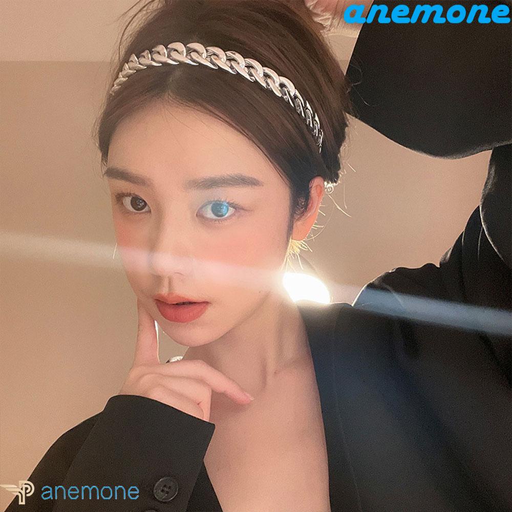 ANEMONE Băng Đô Cài Tóc Bằng Acrylic Phối Dây Xích Phong Cách Punk Cá Tính Cho Nữ