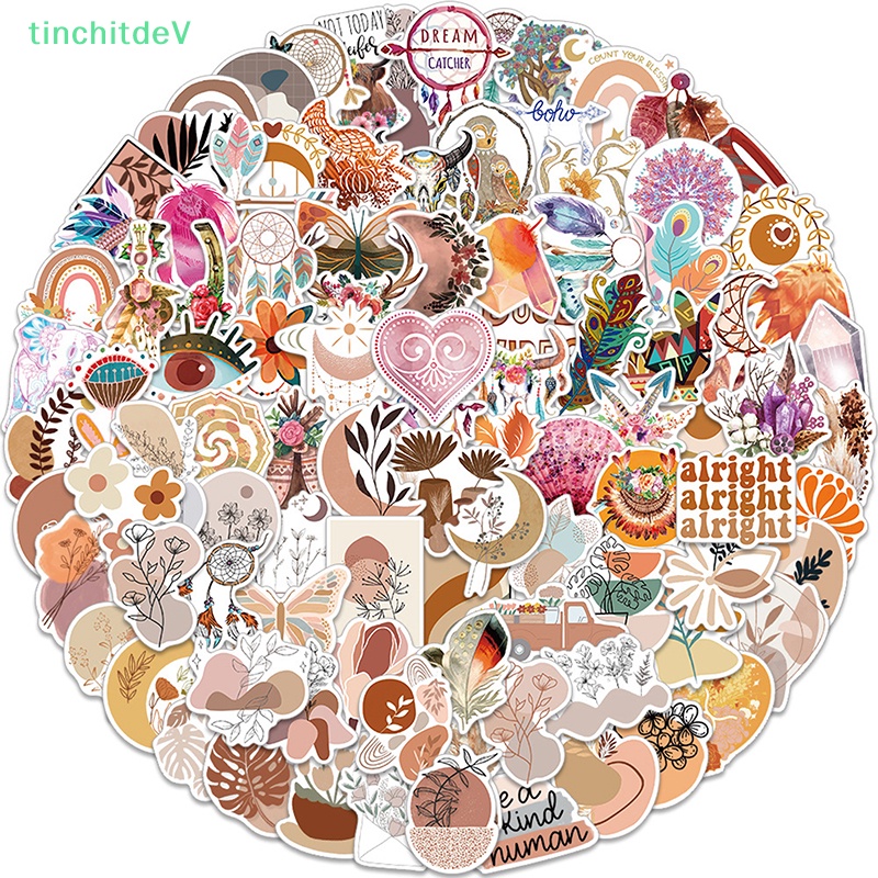Bộ 100 Miếng Dán Graffiti Phong Cách Boho Trang Trí Xe Hơi / Xe Máy / Laptop