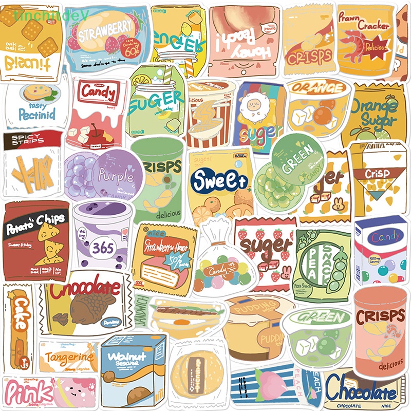 [TinchitdeV] 50 Miếng Dán Hình Thức Ăn Vặt Dành Cho Trẻ Em [Mới]
