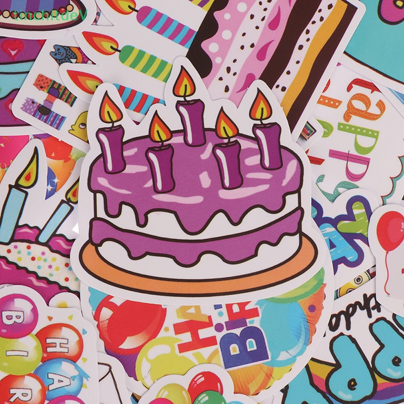 [TinchitdeV] 50 Miếng Dán Hoạt Hình Happy Birthday Trang Trí Laptop Điện Thoại Ván Trượt Xe Hơi [Mới]