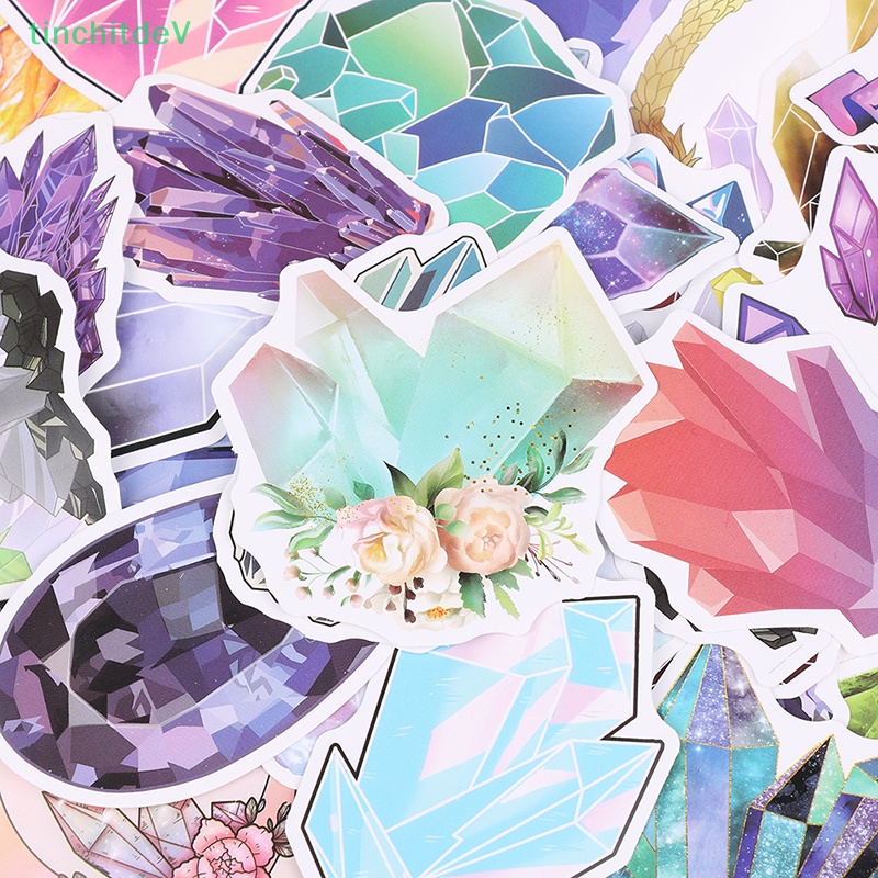 Set 50 Miếng Dán Pha Lê May Mắn Nhiều Màu Trang Trí Đàn Guitar / Laptop / Điện Thoại