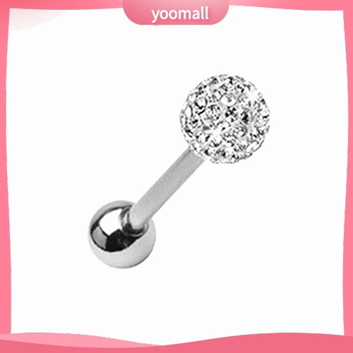 Khuyên Lưỡi Thanh Tạ Đính Đá Bằng Thép Phẫu Thuật