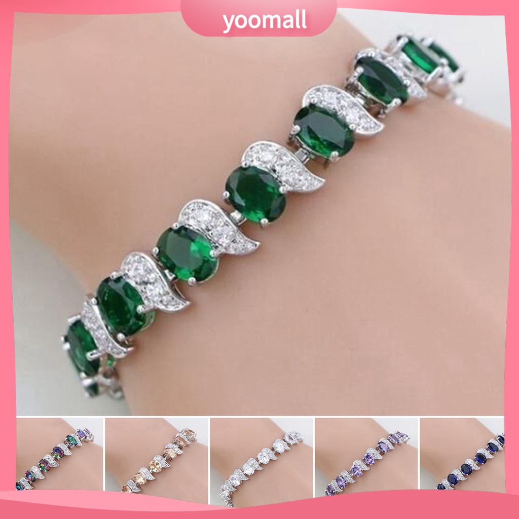 Vòng Đeo Tay Đính Đá Xanh Dương Duyên Dáng Thời Trang Cho Nữ