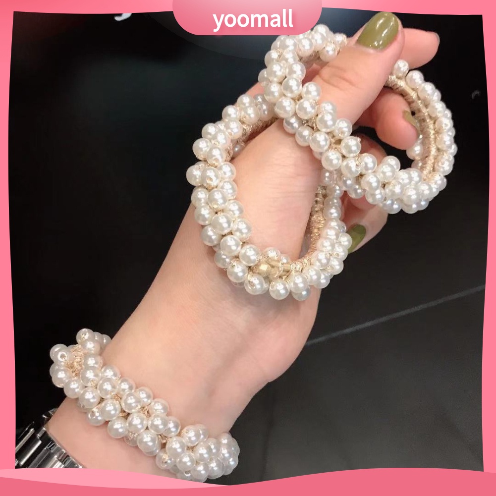 Dây Cột Tóc Co Giãn Đính Ngọc Trai Giả Thời Trang Cho Nữ