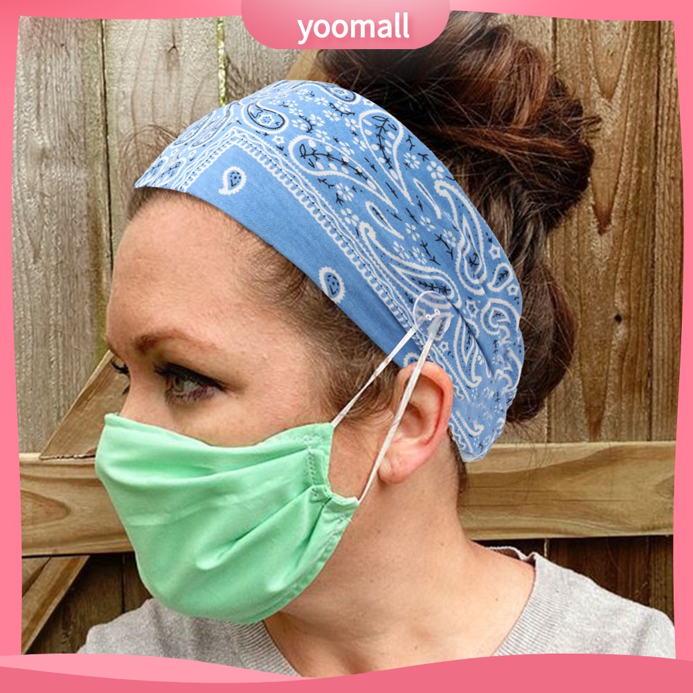 Băng Đô Cài Tóc Unisex Bản Rộng Co Giãn Cài Nút Hỗ Trợ Luyện Tập Yoga / Thể Hình