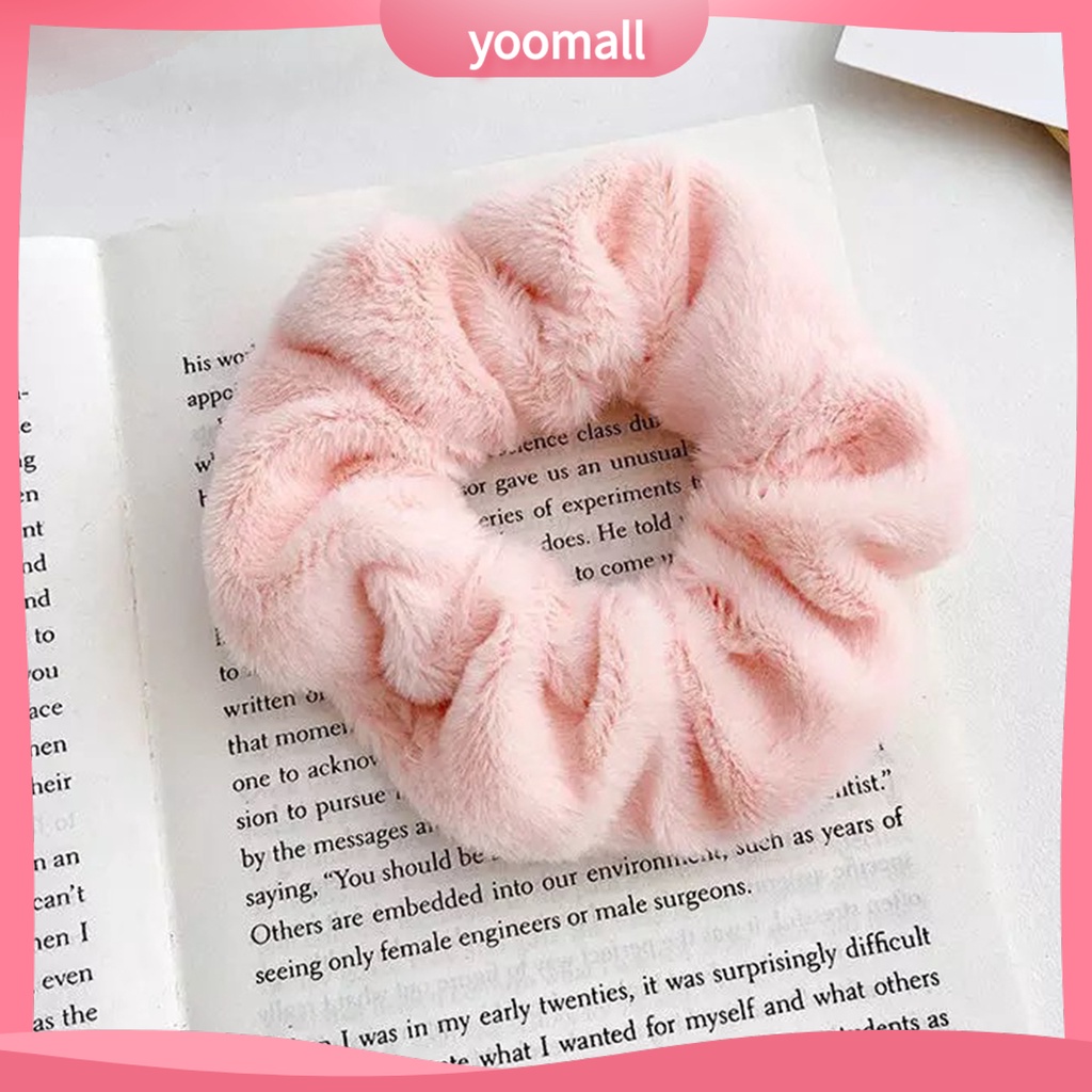 Dây Cột Tóc Màu Trơn Mềm Mại Giữ Ấm Mùa Đông Cho Nữ