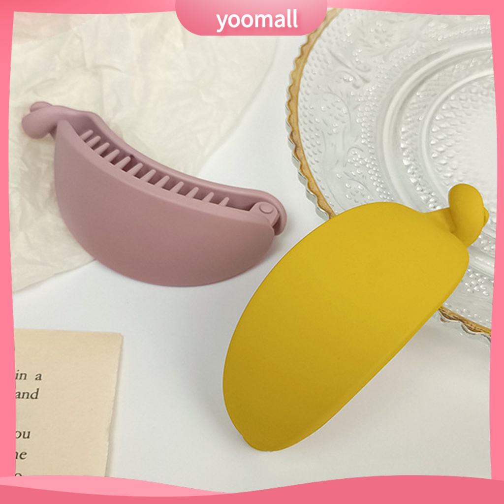 Set 2 Kẹp Tóc Càng Cua Bằng Acrylic Màu Sắc Trơn Co Giãn Tốt Dành Cho Nữ