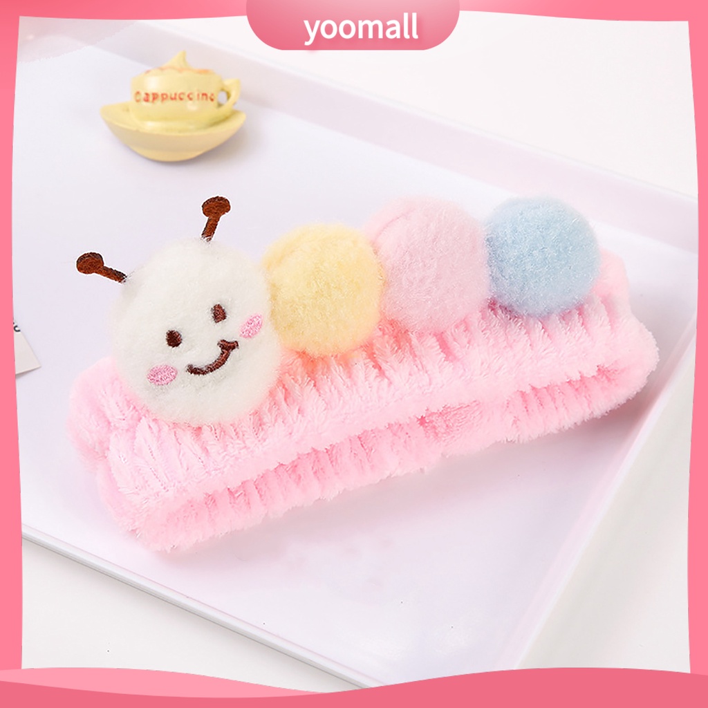 Băng Đô Cài Tóc Trang Điểm Bằng Lông Cừu San Hô Màu Sắc Ngọt Ngào Độ Co Giãn Cao