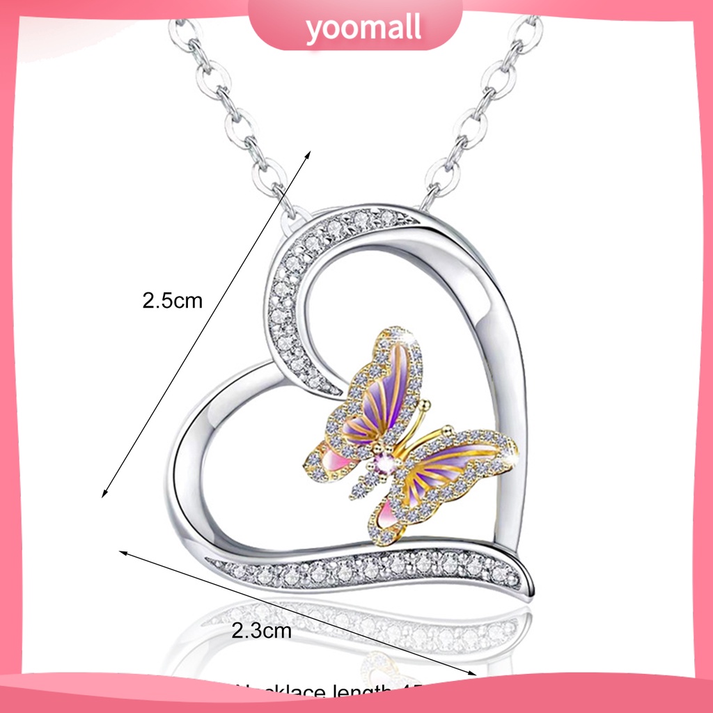 Vòng cổ Mặt Hình Trái Tim / Bướm Đính Đá Tinh Tế Thời Trang Cho Nữ